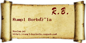 Rumpl Borbála névjegykártya